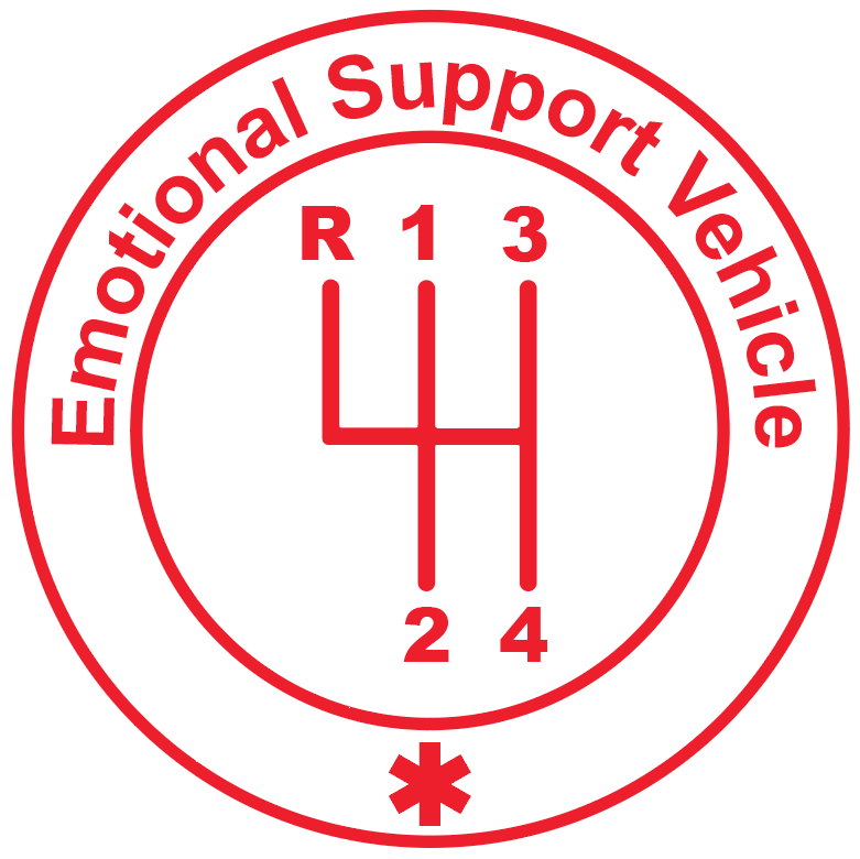 Emotional Support Vehicle Sticker, 4-Speed