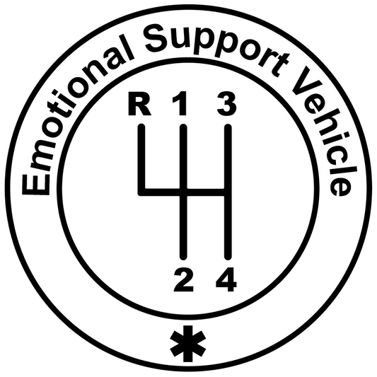 Emotional Support Vehicle Sticker, 4-Speed